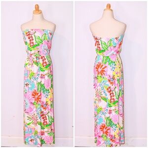 Lilly Pulitzer Target Nosey Posey Strapless Maxi Dress Size (S)